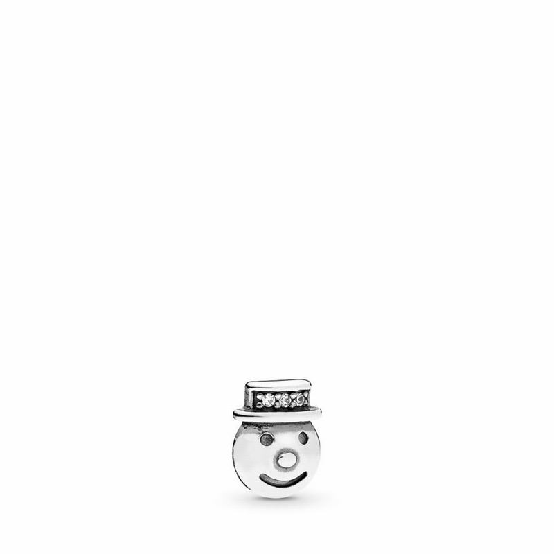 Pandora Happy Snowman Petite Locket Charm Ireland - Sterling Silver/Cubic Zirconia - 873506JYC